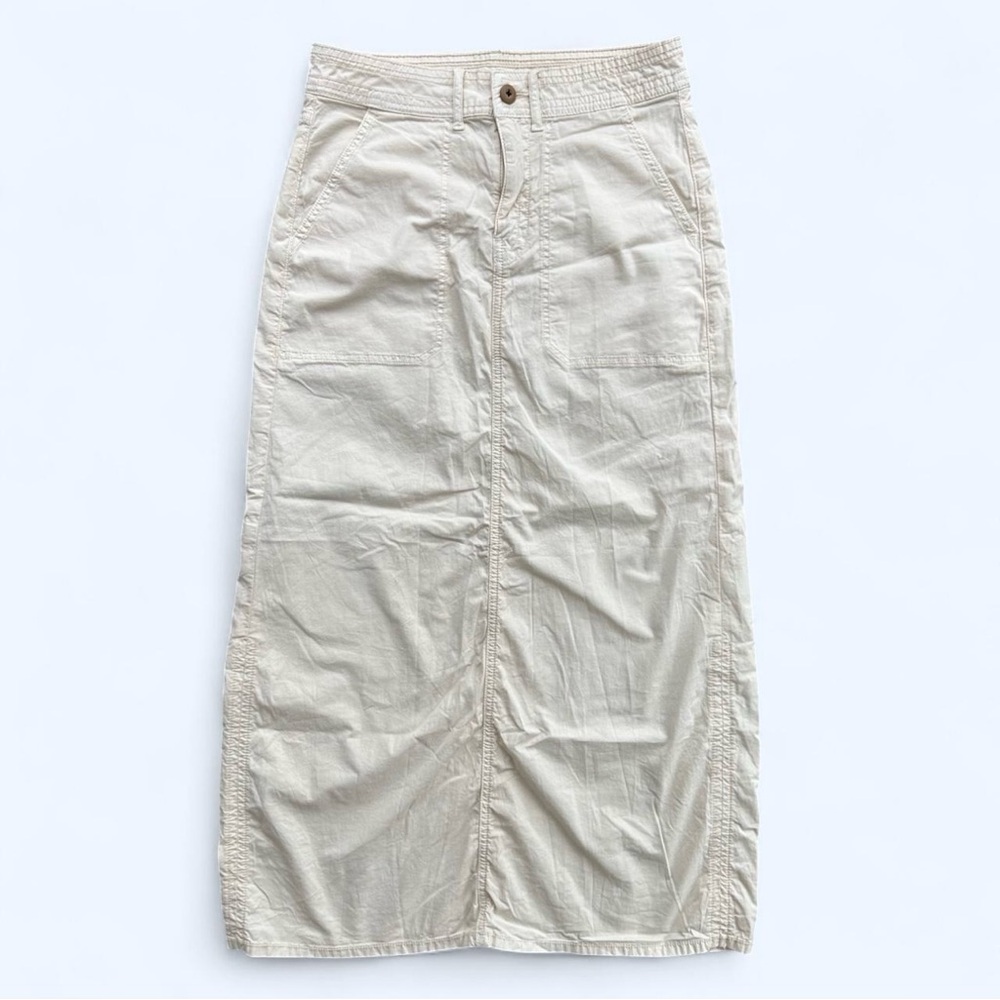 American Eagle Low Rise Maxi Cargo Skirt in Cream Size 2R NWOT